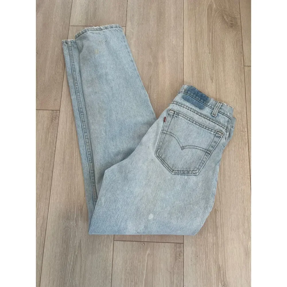 Men's Vintage 1980s 585 Levi's Light Blue 100% Cotton Made in USA 32X34 JL